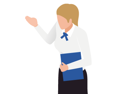 フローを説明するスタッフ