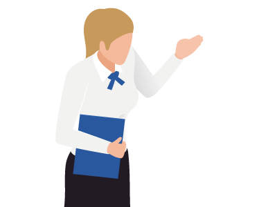 フローを説明するスタッフ